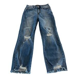 Judy Blue Straight Crop Distressed Jeans Size 5‎ /27